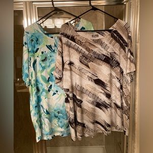 Pristine Condition! Set of Two - JM Collection Jacquard Tops